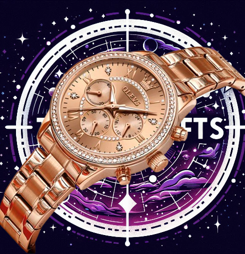 OLEVS-reloj de cuarzo para mujer, cronógrafo de lujo con esfera de diamante, acero inoxidable dorado, resistente al agua, clásico, tres esferas pequeñas