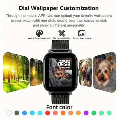 Reloj inteligente para hombre y mujer, accesorio de pulsera con pantalla táctil a Color de 1,44 pulgadas, Bluetooth, llamadas, compatible con teléfono Android y Xiaomi